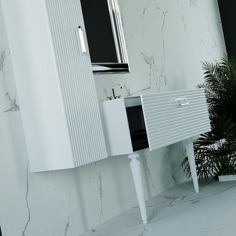 Тумба под раковину Boheme Armadi Art Vallessi Avangarde Linea 80 842-080-WCR подвесная Белая Хром, купить, цена, заказать, магазин, доставка, скидка, промокод, купить, цена, заказать, магазин, доставка, скидка, промокод