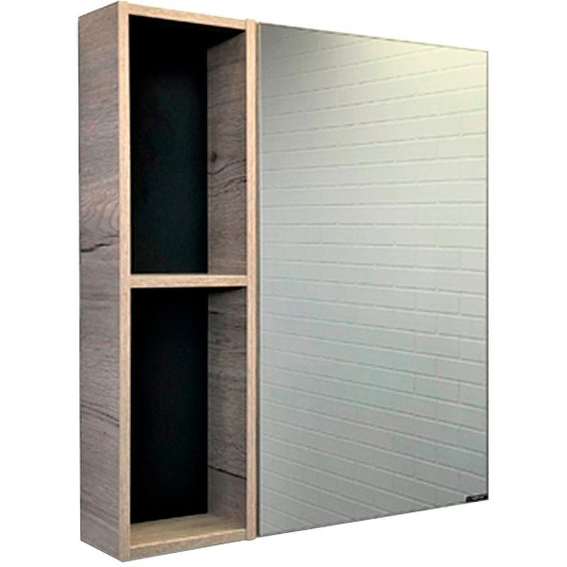 Зеркальный шкаф Comforty Порто 75 00-00009234 Дуб дымчатый, купить, цена, заказать, магазин, доставка, скидка, промокод, купить, цена, заказать, магазин, доставка, скидка, промокод