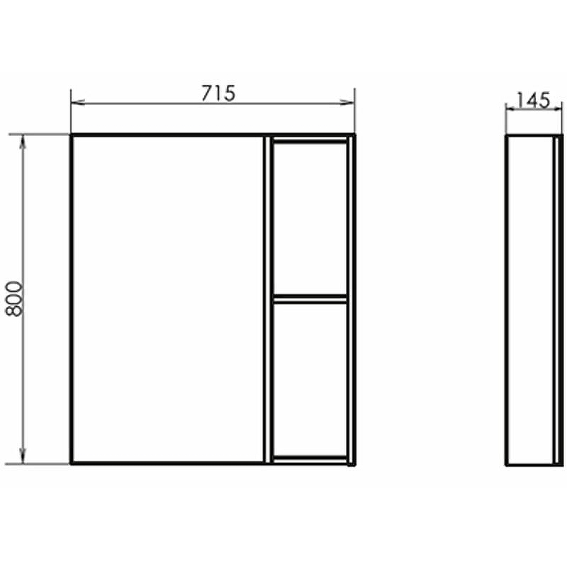 Зеркальный шкаф Comforty Порто 75 00-00009234 Дуб дымчатый, купить, цена, заказать, магазин, доставка, скидка, промокод, купить, цена, заказать, магазин, доставка, скидка, промокод