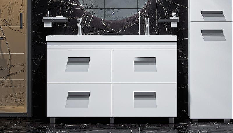 Тумба под раковину Velvex Orlando 120 tn.ORL.CLA.120.4Y Белая матовая, купить, цена, заказать, магазин, доставка, скидка, промокод, купить, цена, заказать, магазин, доставка, скидка, промокод