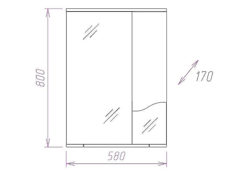 Зеркало со шкафом Onika Лайн 58.01 L 205819 с подсветкой Белое, купить, цена, заказать, магазин, доставка, скидка, промокод, купить, цена, заказать, магазин, доставка, скидка, промокод