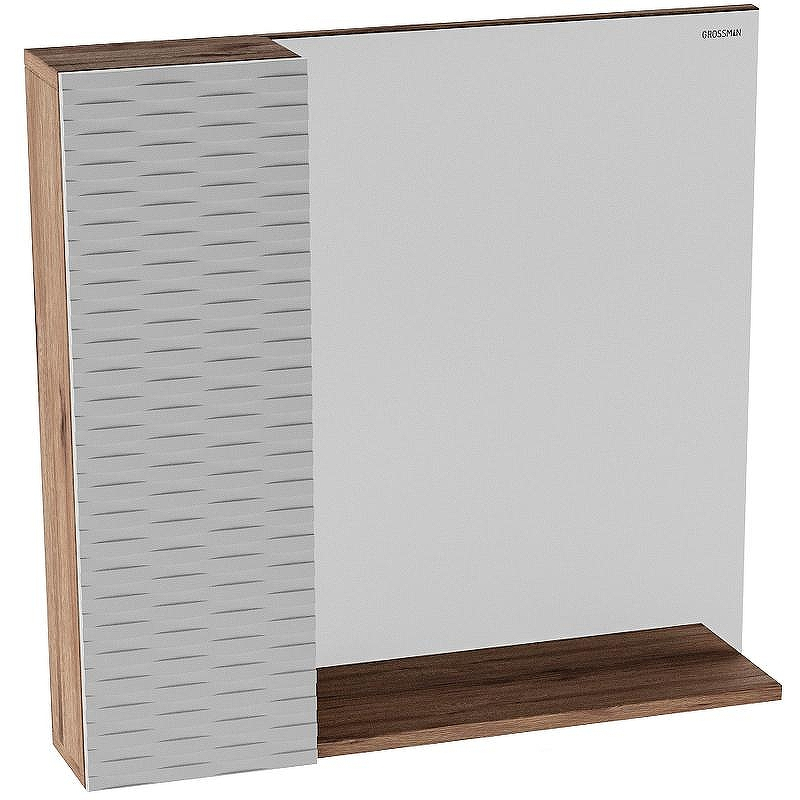 Зеркало со шкафом Grossman Альба 80 L 208006 Веллингтон Белое матовое, купить, цена, заказать, магазин, доставка, скидка, промокод, купить, цена, заказать, магазин, доставка, скидка, промокод