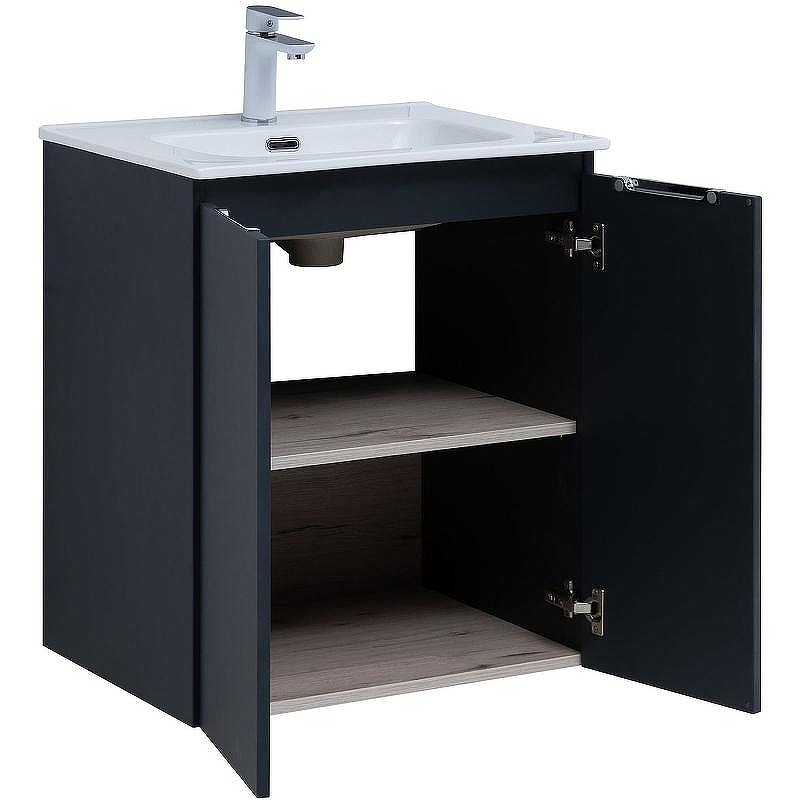 Тумба под раковину Aquanet Алвита New 60 277523 подвесная Антрацит, купить, цена, заказать, магазин, доставка, скидка, промокод, купить, цена, заказать, магазин, доставка, скидка, промокод