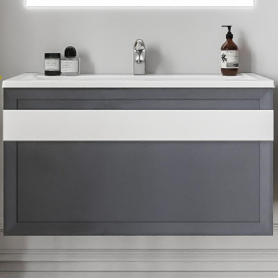 Тумба под раковину Бриклаер Берлин 100 4627125416125 подвесная Оникс серый