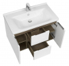 Тумба под раковину Aquaton Рене 76 1A258601NRC80 подвесная Белая Грецкий орех, купить, цена, заказать, магазин, доставка, скидка, промокод, купить, цена, заказать, магазин, доставка, скидка, промокод
