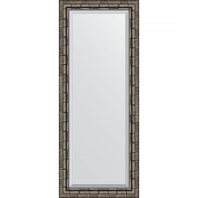 Зеркало Evoform Exclusive 143х58 BY 1166 с фацетом в багетной раме - Серебряный бамбук 73