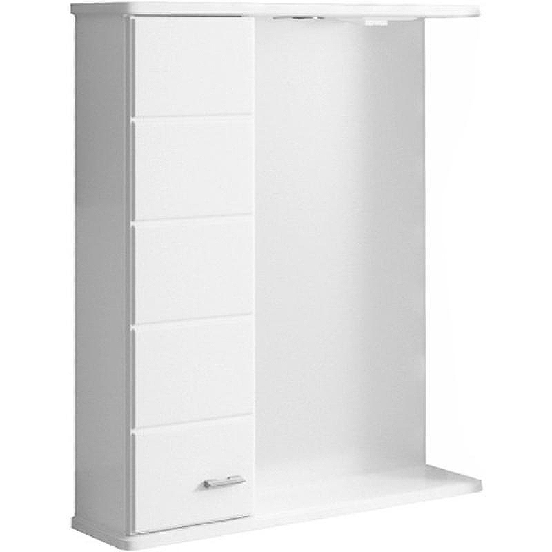 Зеркало со шкафом СанТа Омега 60 L 107003 с подсветкой Белое, купить, цена, заказать, магазин, доставка, скидка, промокод, купить, цена, заказать, магазин, доставка, скидка, промокод