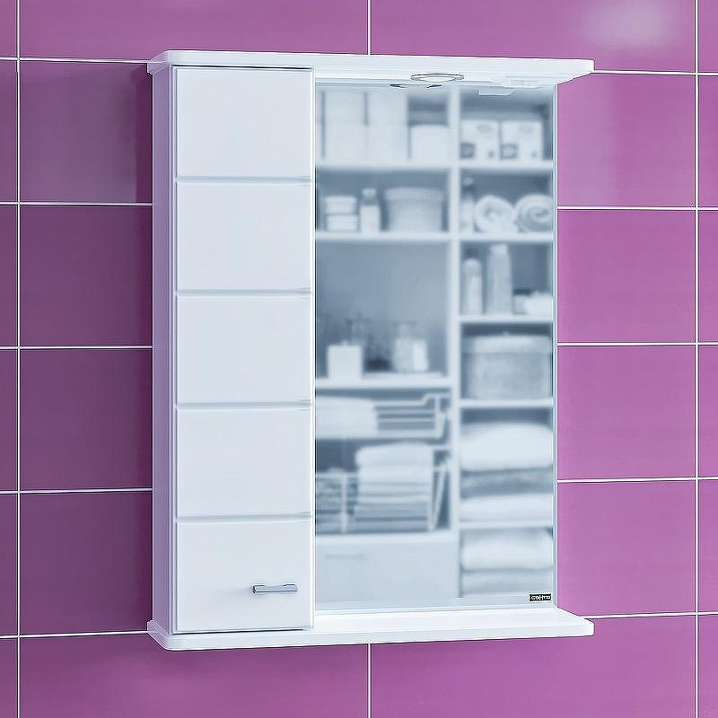 Зеркало со шкафом СанТа Омега 60 L 107003 с подсветкой Белое, купить, цена, заказать, магазин, доставка, скидка, промокод, купить, цена, заказать, магазин, доставка, скидка, промокод