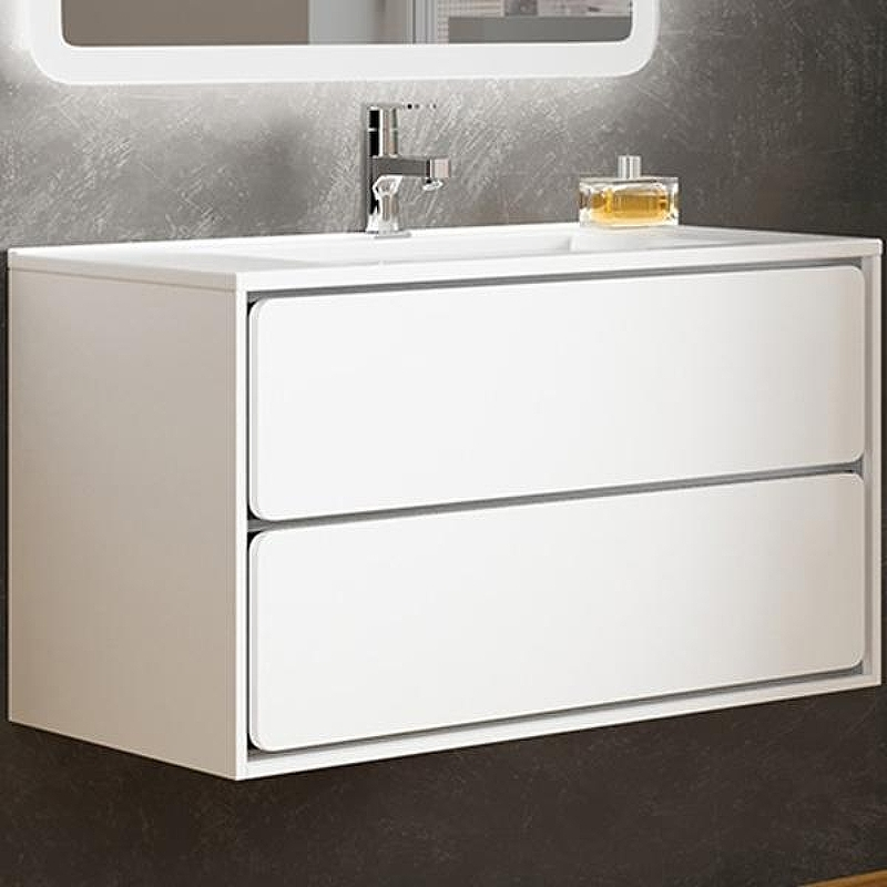 Тумба с раковиной SanVit Бруно-2 90 kbruno290 в цвете Ral подвесная Белый глянец, купить, цена, заказать, магазин, доставка, скидка, промокод, купить, цена, заказать, магазин, доставка, скидка, промокод