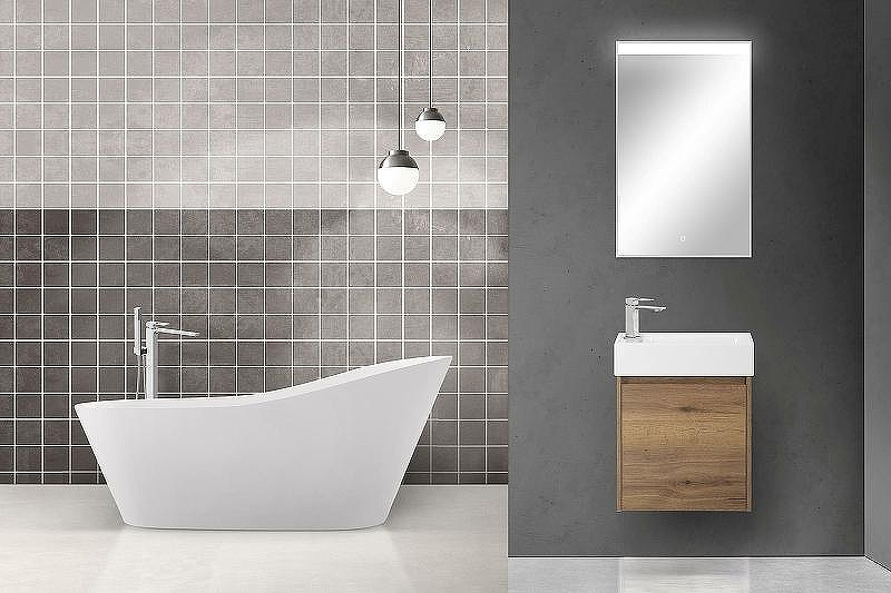 Тумба под раковину BelBagno Kraft Mini 50 L KRAFT MINI-500/260-1A-SO-RT-L подвесная Rovere Tabacco, купить, цена, заказать, магазин, доставка, скидка, промокод, купить, цена, заказать, магазин, доставка, скидка, промокод