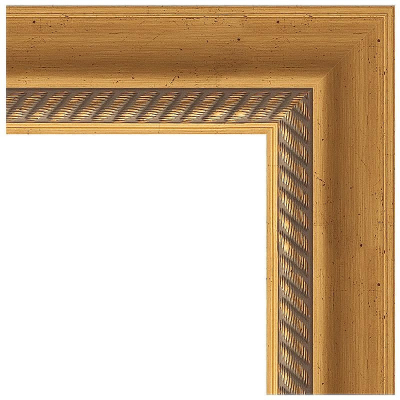 Зеркало Evoform Exclusive-G 123х53 BY 4045 с гравировкой в багетной раме - Состаренное золото с плетением 70