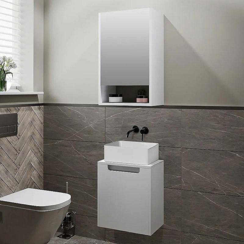 Тумба под раковину Runo Бари Микра 40 00-00001975 подвесная Белая, купить, цена, заказать, магазин, доставка, скидка, промокод, купить, цена, заказать, магазин, доставка, скидка, промокод