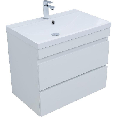 Тумба под раковину Aquanet Нота New 75 335418 подвесная Белый глянец