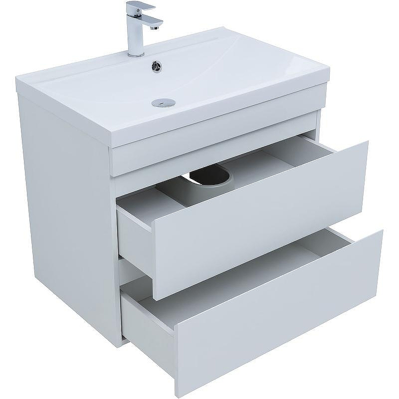 Тумба под раковину Aquanet Нота New 75 335418 подвесная Белый глянец, купить, цена, заказать, магазин, доставка, скидка, промокод, купить, цена, заказать, магазин, доставка, скидка, промокод