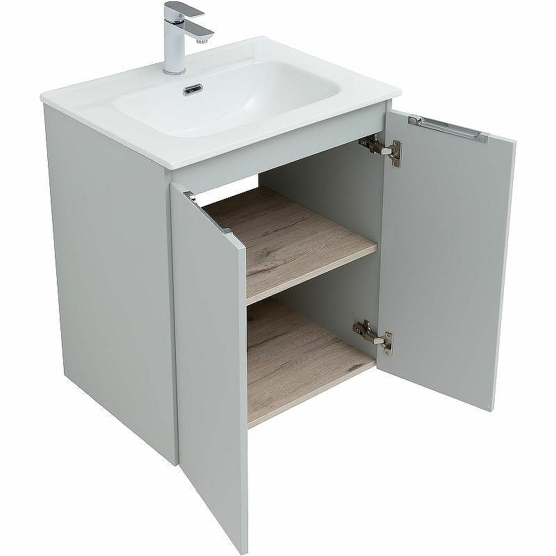 Комплект мебели для ванной Aquanet Алвита New 60 274531 подвесной Серый матовый, купить, цена, заказать, магазин, доставка, скидка, промокод, купить, цена, заказать, магазин, доставка, скидка, промокод