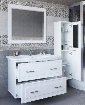 Тумба под раковину Sanflor Модена 105 С04615 подвесная Белая матовая