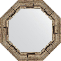 Зеркало Evoform Octagon 54х54 BY 3667 в багетной раме - Серебряный бамбук 73, купить, цена, заказать, магазин, доставка, скидка, промокод, купить, цена, заказать, магазин, доставка, скидка, промокод
