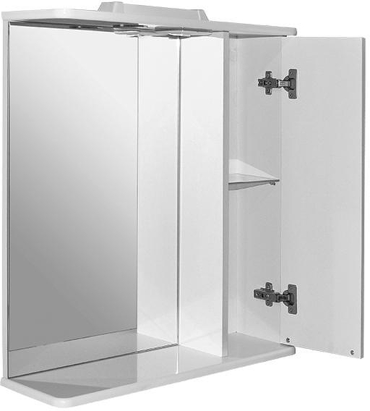 Зеркало со шкафом Mixline Этьен 65 R 529940 с подсветкой Белое, купить, цена, заказать, магазин, доставка, скидка, промокод, купить, цена, заказать, магазин, доставка, скидка, промокод