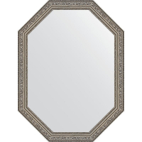 Зеркало Evoform Octagon 60x80 BY 7027 в багетной раме - Виньетка состаренное серебро 56, купить, цена, заказать, магазин, доставка, скидка, промокод, купить, цена, заказать, магазин, доставка, скидка, промокод
