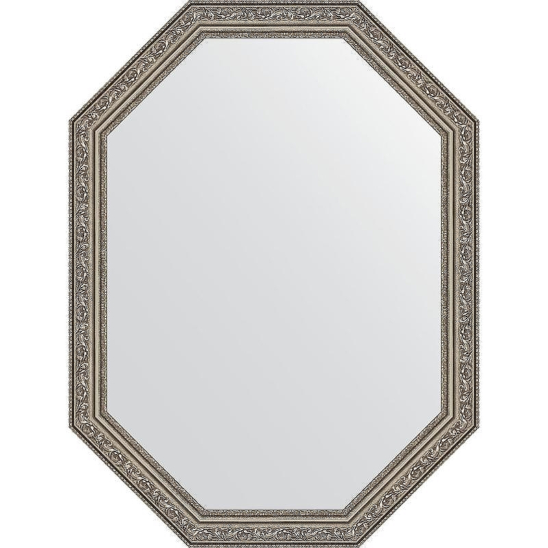 Зеркало Evoform Octagon 60x80 BY 7027 в багетной раме - Виньетка состаренное серебро 56, купить, цена, заказать, магазин, доставка, скидка, промокод, купить, цена, заказать, магазин, доставка, скидка, промокод