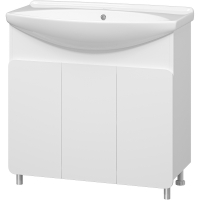 Тумба с раковиной Misty Чегет 85 УТ000013349 Белая глянцевая, купить, цена, заказать, магазин, доставка, скидка, промокод, купить, цена, заказать, магазин, доставка, скидка, промокод