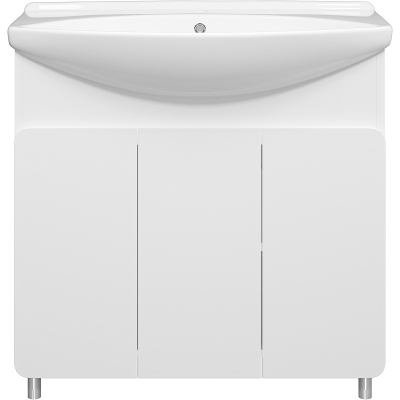 Тумба с раковиной Misty Чегет 85 УТ000013349 Белая глянцевая