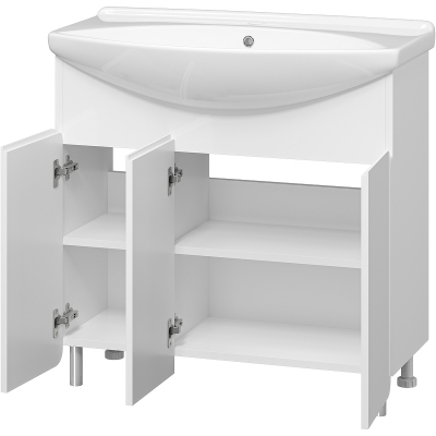 Тумба с раковиной Misty Чегет 85 УТ000013349 Белая глянцевая