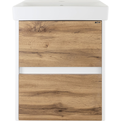 Тумба с раковиной Misty Адриана 45 УТ000010216 подвесная Дуб Вотан Белый