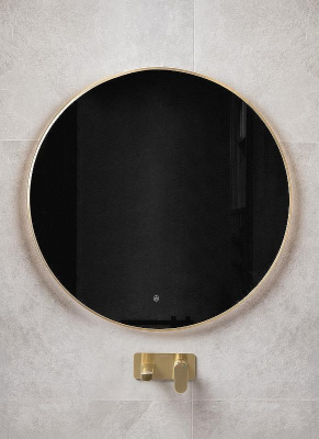 Зеркало Boheme Modern 100 545-100-MG с подсветкой Золото матовое с сенсорным выключателем и подогревом