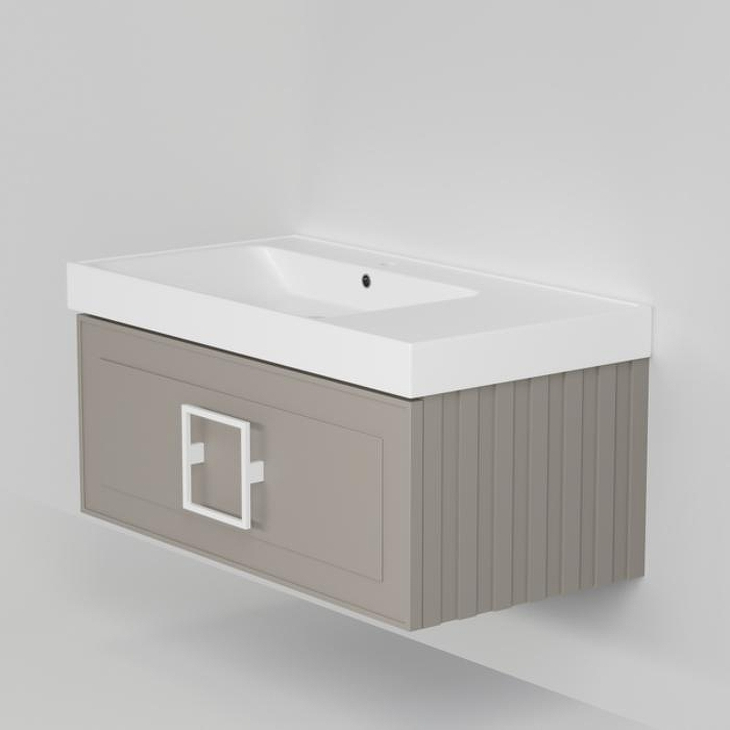 Тумба под раковину La Fenice Cubo 90 FNC-01-CUB-C-90 подвесная Бежевая матовая, купить, цена, заказать, магазин, доставка, скидка, промокод, купить, цена, заказать, магазин, доставка, скидка, промокод