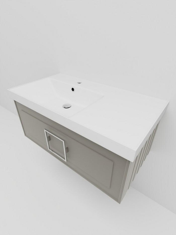 Тумба под раковину La Fenice Cubo 90 FNC-01-CUB-C-90 подвесная Бежевая матовая, купить, цена, заказать, магазин, доставка, скидка, промокод, купить, цена, заказать, магазин, доставка, скидка, промокод