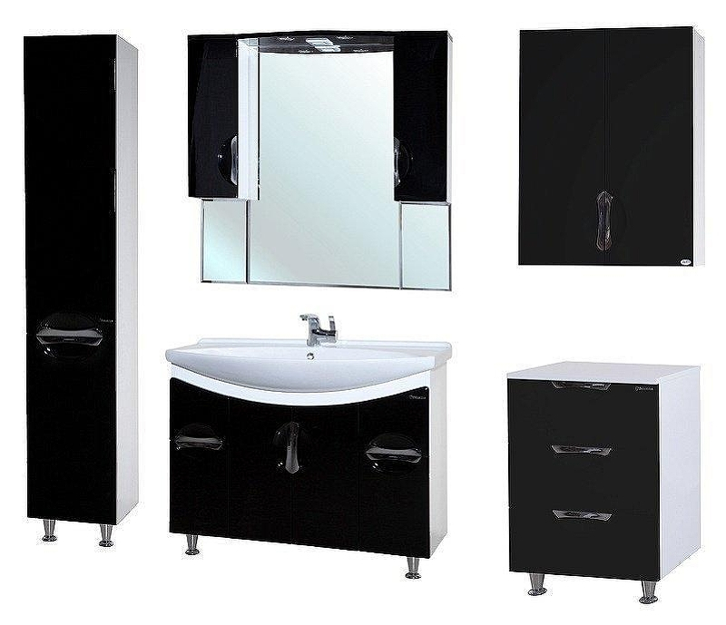 Подвесной шкаф Bellezza Лагуна 50 4642106180048 Черный Белый, купить, цена, заказать, магазин, доставка, скидка, промокод, купить, цена, заказать, магазин, доставка, скидка, промокод