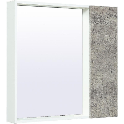 Зеркало со шкафом Runo Манхэттен 75 00-00001017 Серый бетон Белое