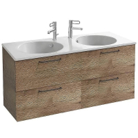 Тумба под раковину Jacob Delafon Odeon Rive Gauche 140 EB2526-R9-E52 подвесная Дуб табак ручки Черные, купить, цена, заказать, магазин, доставка, скидка, промокод, купить, цена, заказать, магазин, доставка, скидка, промокод