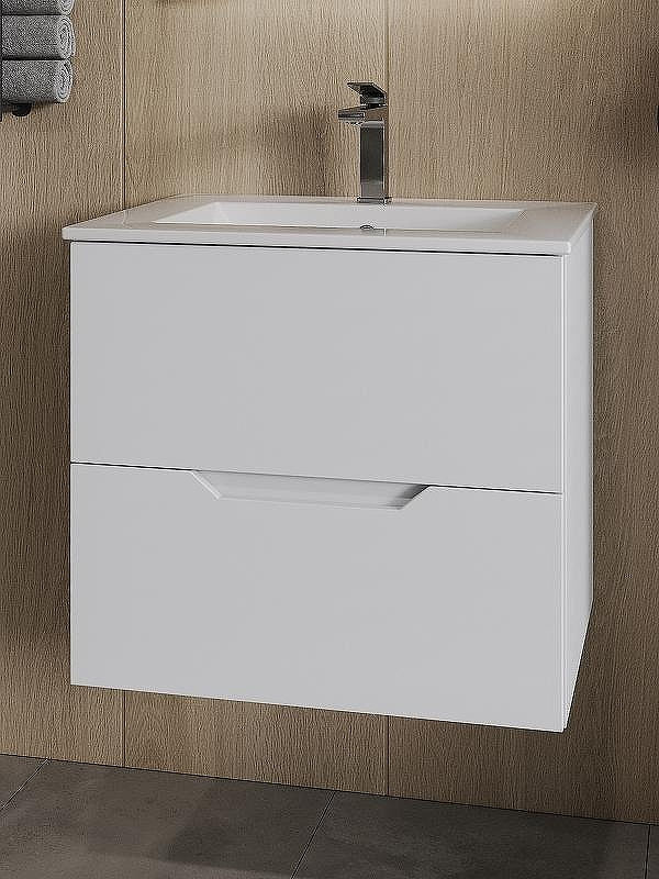 Тумба с раковиной Orange Line 60 Li-60Tuw+Ra подвесная Белая матовая, купить, цена, заказать, магазин, доставка, скидка, промокод, купить, цена, заказать, магазин, доставка, скидка, промокод