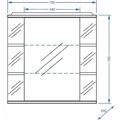 Зеркальный шкаф Stella Polar Концепт Лаура 70/С R SP-00000058 с подсветкой Белый