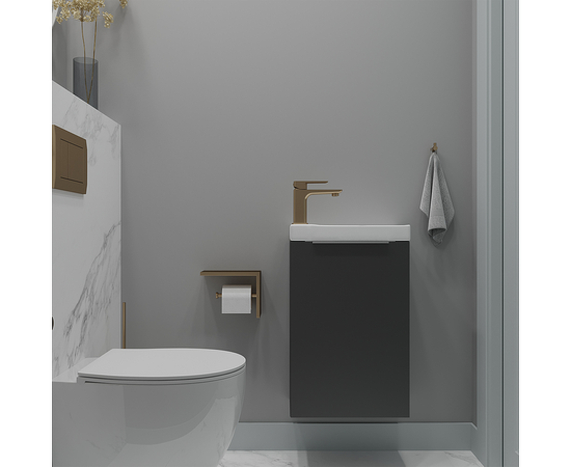 Тумба под раковину ЗОВ Монови Слим 40 MS40G подвесная цвет Антрацит, купить, цена, заказать, магазин, доставка, скидка, промокод, купить, цена, заказать, магазин, доставка, скидка, промокод