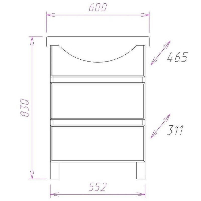 Тумба под раковину Onika Элита 60.13 106120 Белая