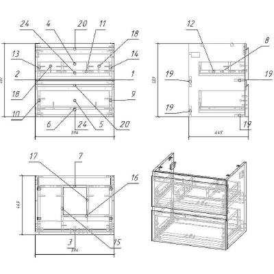 Тумба под раковину Cersanit Moduo 60 SB-SZ-MOD60-BL/Wh подвесная Белая