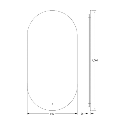 Зеркало Defesto Opti 50х100 DF 2914R с подсветкой 26W-3000K/ИК - выключатель/Теплый белый свет