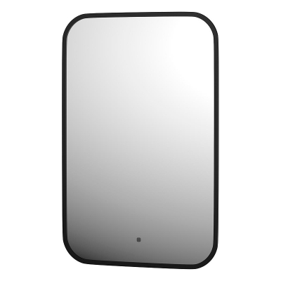 Зеркало Defesto Aura 40х60 DF 2972R с подсветкой 17W-3000K/ИК - выключатель/Теплый белый свет/Черная рама