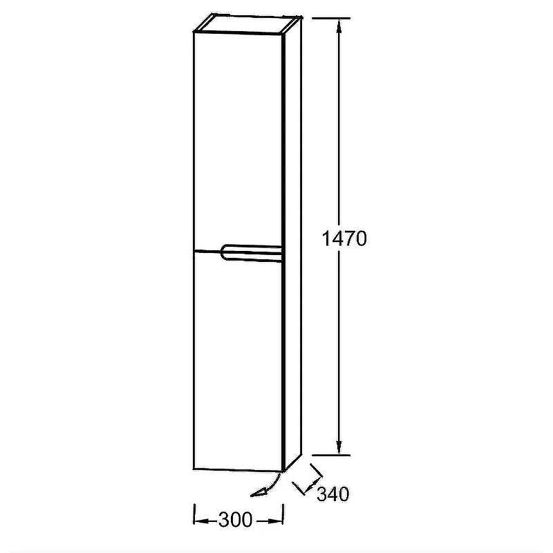 Шкаф пенал Jacob Delafon Nona 30 EB1892LRU-442 подвесной Серый антрацит, купить, цена, заказать, магазин, доставка, скидка, промокод, купить, цена, заказать, магазин, доставка, скидка, промокод