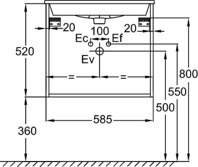 Тумба под раковину Jacob Delafon Tolbiac 60 EB2381-E75 подвесная Дуб давос