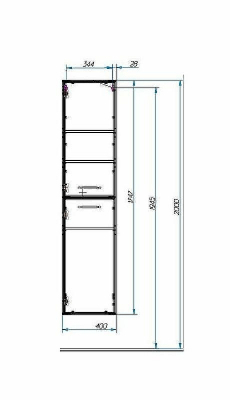Шкаф пенал Эстет Vegas 40 L ФР-00003493 подвесной Белый