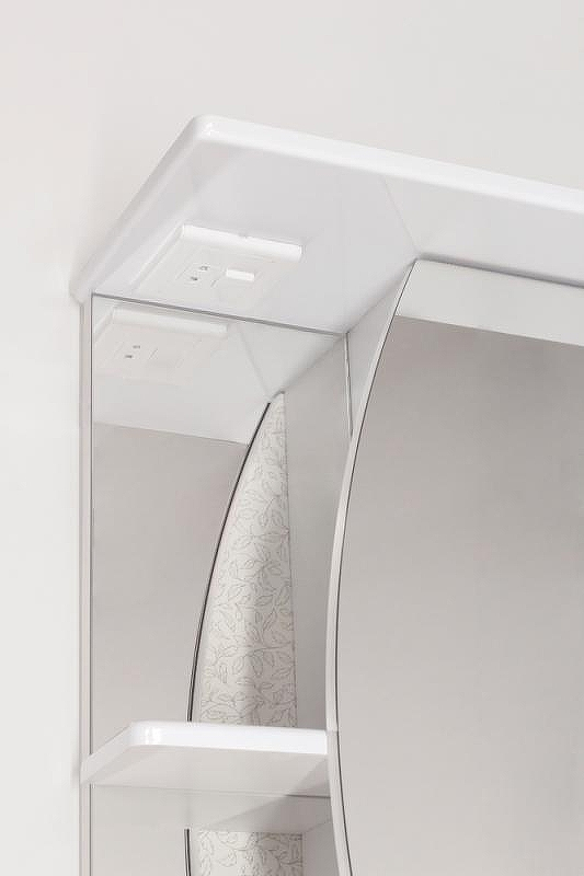 Зеркало Style Line Эко волна Камелия 60 С с подсветкой и полками Белый глянец, купить, цена, заказать, магазин, доставка, скидка, промокод, купить, цена, заказать, магазин, доставка, скидка, промокод