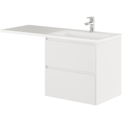 Тумба с раковиной Creto Cafor 130 R 19-W130R подвесная Белый глянец