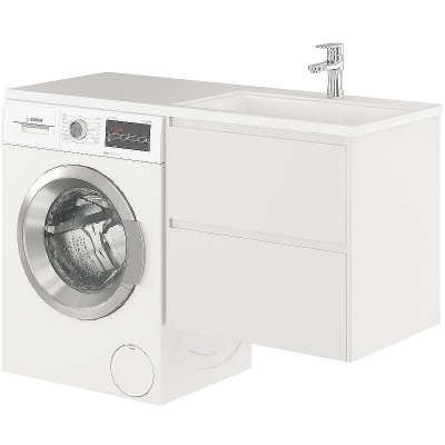 Тумба с раковиной Creto Cafor 130 R 19-W130R подвесная Белый глянец