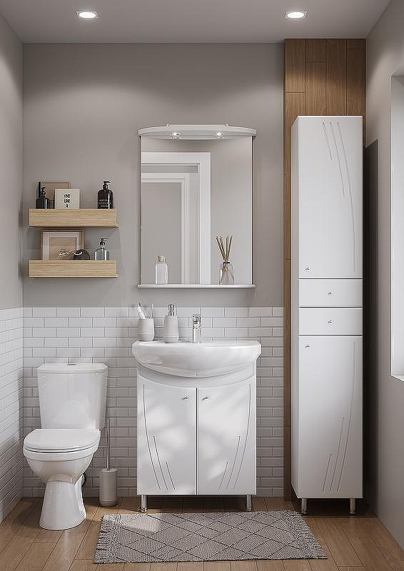 Зеркало Aquaton Минима 65 1A000502MN010 с подсветкой Белое, купить, цена, заказать, магазин, доставка, скидка, промокод, купить, цена, заказать, магазин, доставка, скидка, промокод