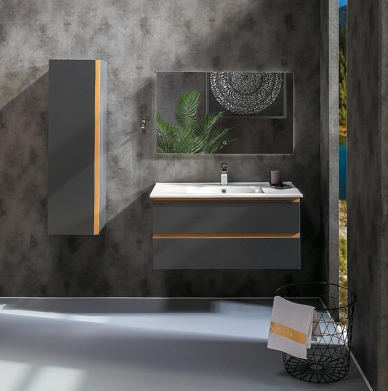 Шкаф пенал Boheme Armadi Art Capolda 35 849-120-A подвесной Антрацит, купить, цена, заказать, магазин, доставка, скидка, промокод, купить, цена, заказать, магазин, доставка, скидка, промокод