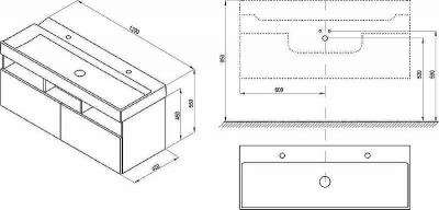 Тумба под раковину Ravak SD Natural 120 X000001053 подвесная Белая глянцевая